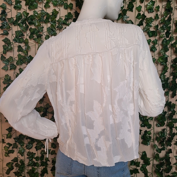 Aritzia Wilfred Women's White Semi-sheer Lourdes Blouse size S - Picture 6 of 16
